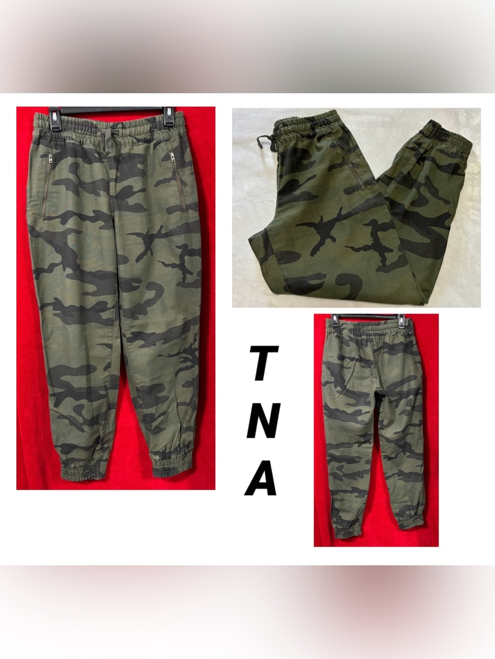 Aritzia Tna Alix High Waisted Camo Cotton Twill Jogger Pants Size XS